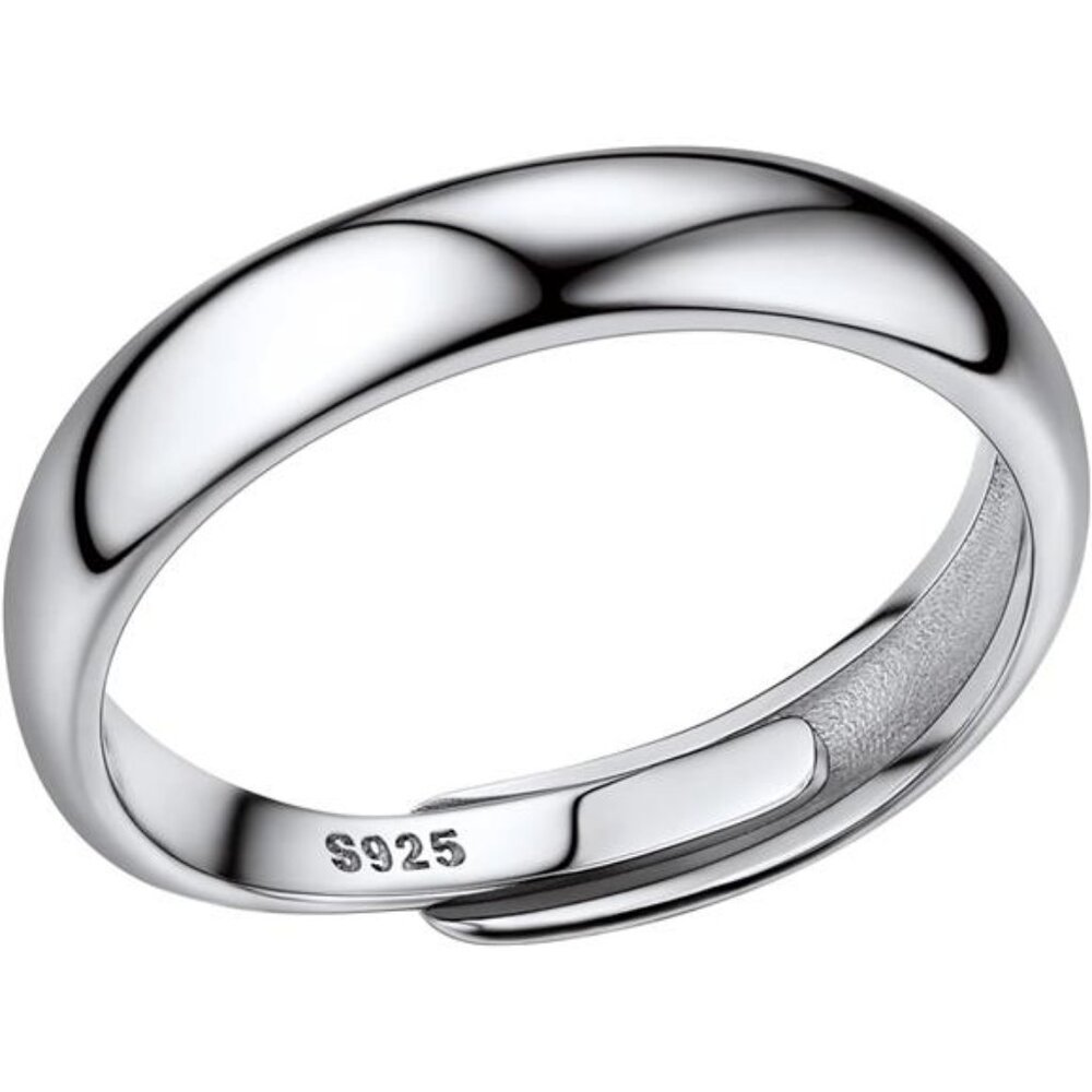 925 Sterling Silver Adjustable Open Ring for Women, Solid Sterling Silver Ring
